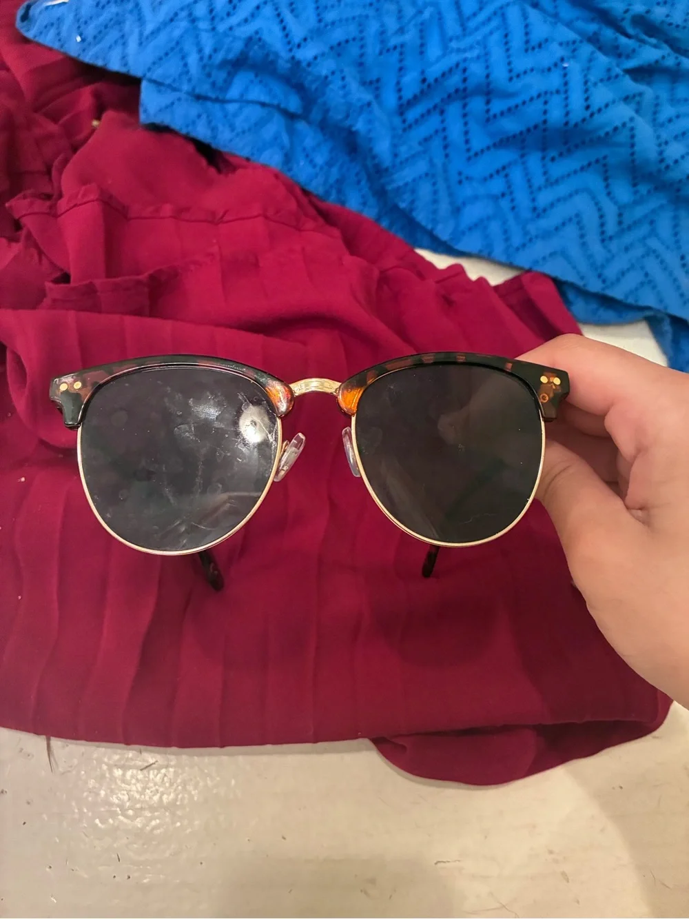 American Eagle Tortoise Shell Browline Clubmaster Style Sunglasses